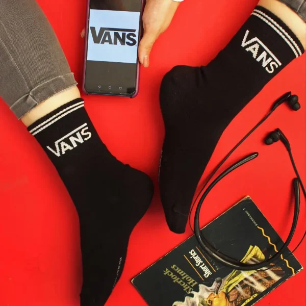 جوراب پنبه ساقدار کف کش طرح VANS